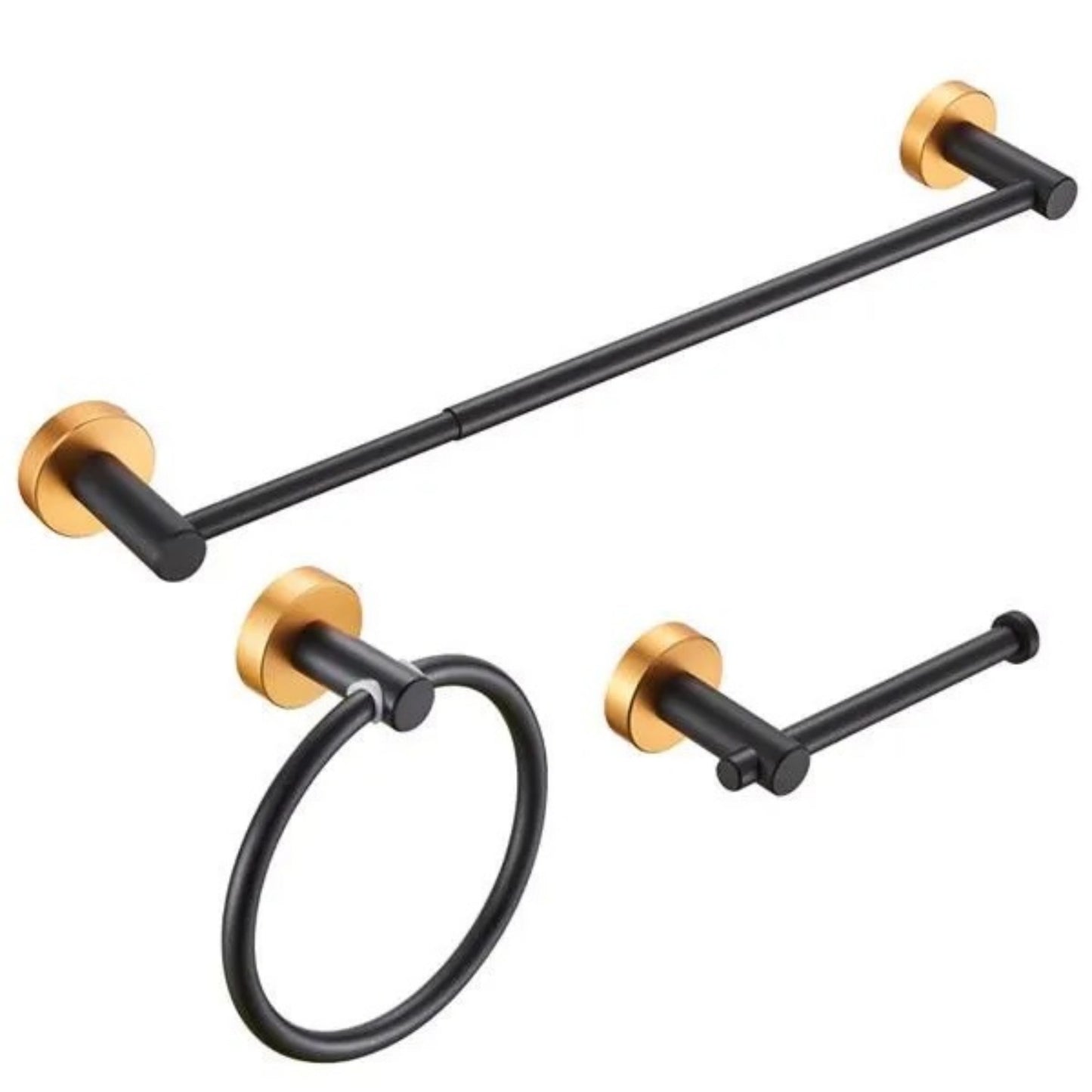 Details 3 PCS BATHROOM HARDWARE SET The Bathroom Hardware Set Come With 3 Pieces Bathroom Accessories Includes 1pcs Adjustable Expandable 16-27in Hand Towel Bar 1pcs 7in Toilet Paper Holder And 1pc